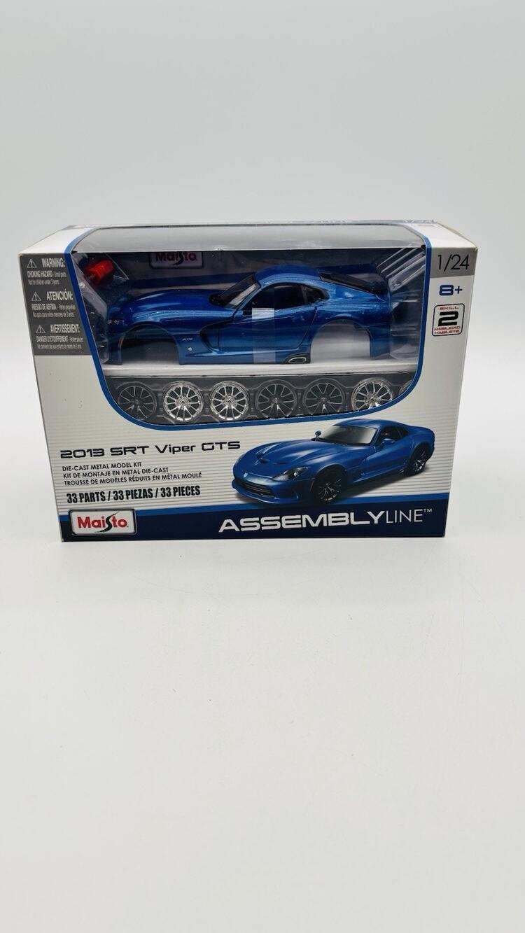 New Maisto 2013 Blue SRT Viper GTS Diecast Kit Assembly Line 1/24 Brand New